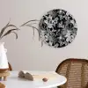 Zomer - Vlinder - Zwart - Grijs Wandcirkel kunststof plaat 5mm dik klein 188 -sfeer4