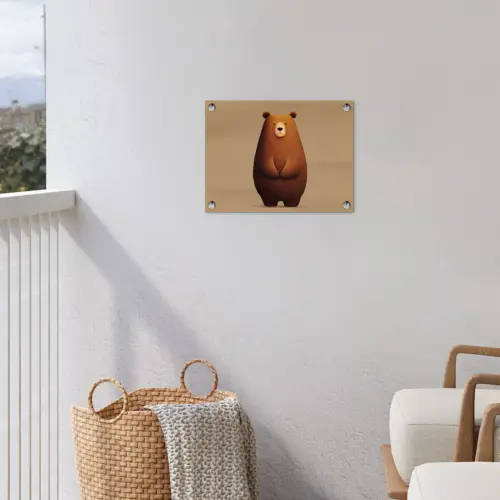 Beer - Minimalistisch - Bruin tuinposter los doek klein -sfeer8
