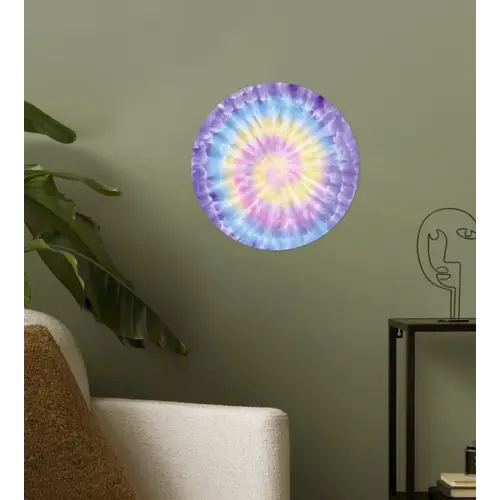 Spiraal - Tie dye - Pasteltinten Wandcirkel behangsticker klein -sfeer2