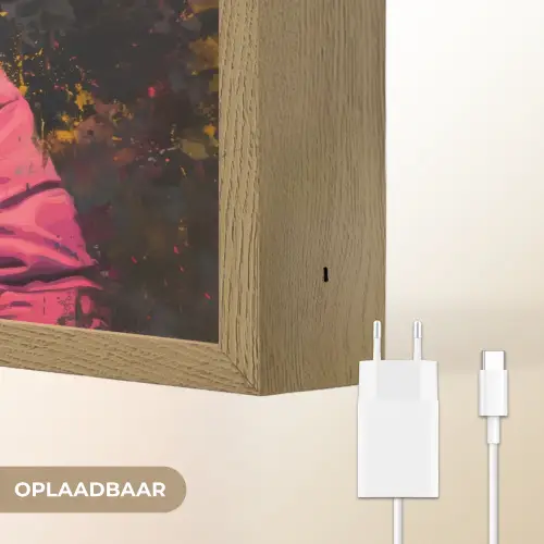Graffiti - Chimpansee - Jas - Aap - Verf Light Box met batterij (Wandlamp) middel -USP_websiteoplaadbaarNL