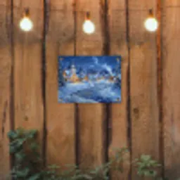 Winteravond - Kerstdorp - Donker tuinposter los doek klein -sfeer1
