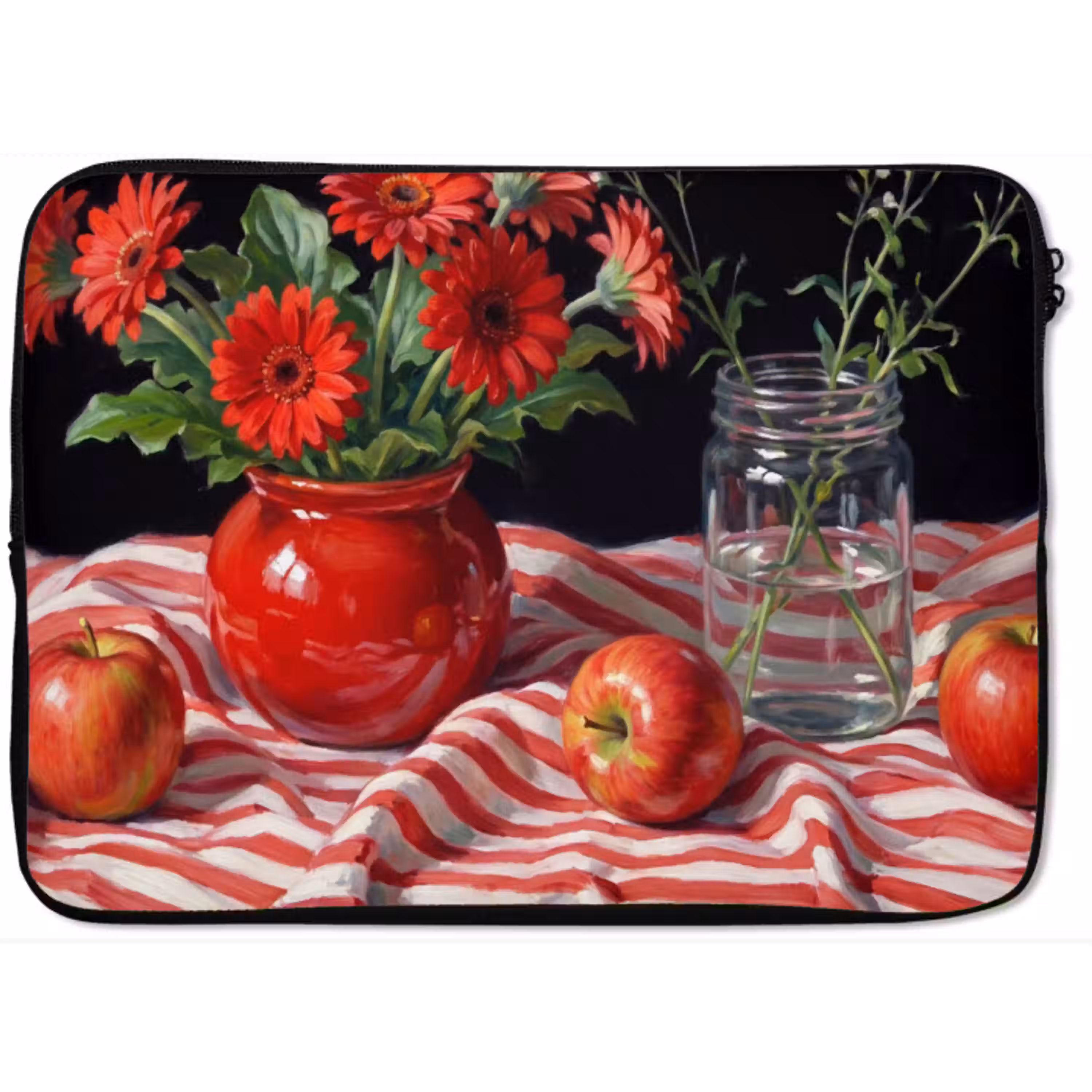 Rode bloemen - Vaas laptophoes neopreen klein -zkaufland3dotto