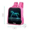 Futuristisch galopperend paard Kinderrugzak - Roze middel -productfoto_formaten