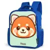 Kawai - Rode panda - Groen Kinderrugzak - Blauw middel -schuin