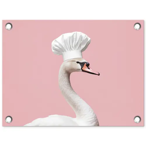 Zwaan - Koksmuts - Mooi - Klassiek tuinposter los doek klein -3d
