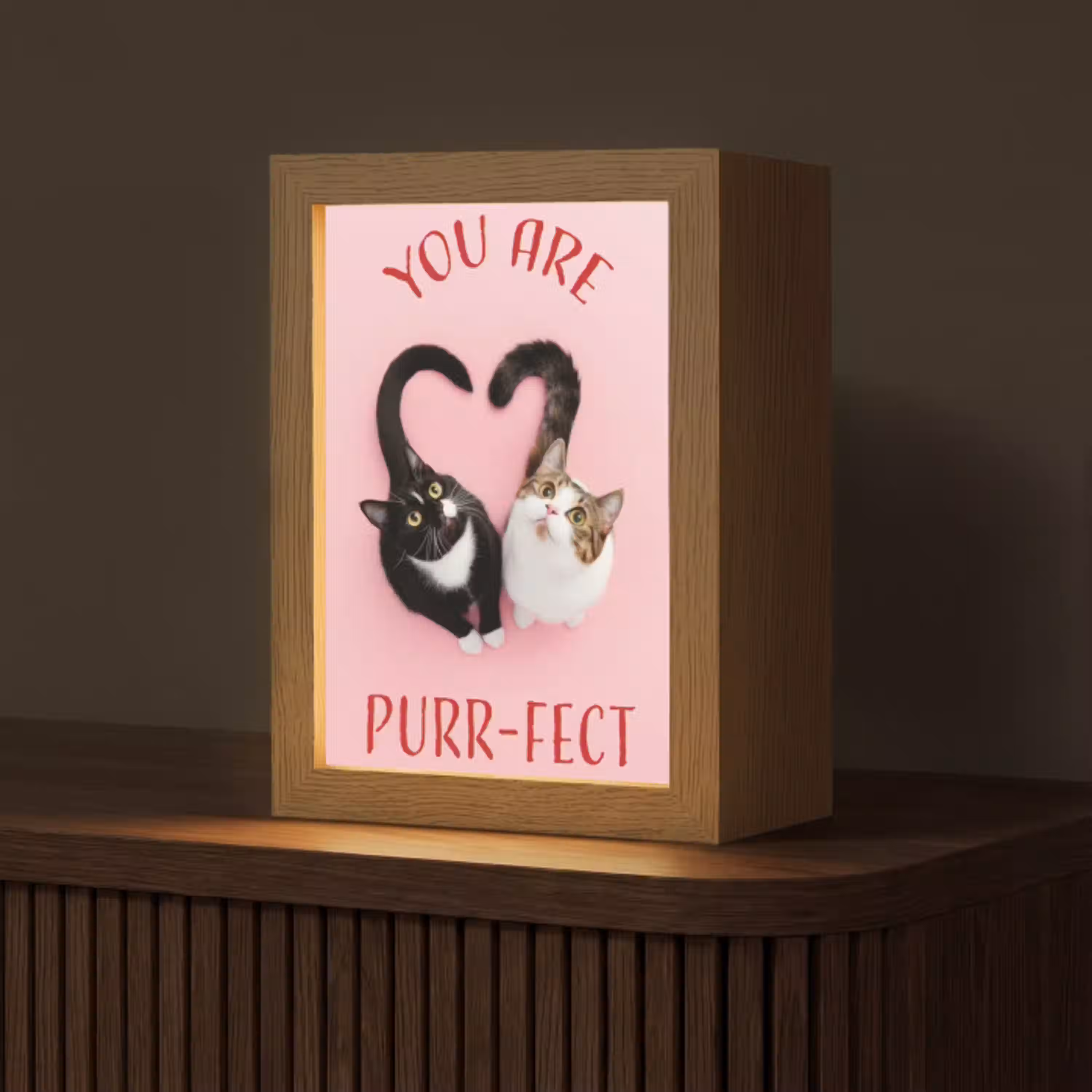 Kat - Hart - Tekst - Valentijn Light Box met kabel (Tafellamp) klein -z3d_website