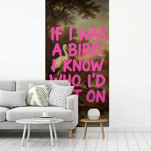 Klassiek - Humor - Roze fotobehang vinyl groot -woonkamer