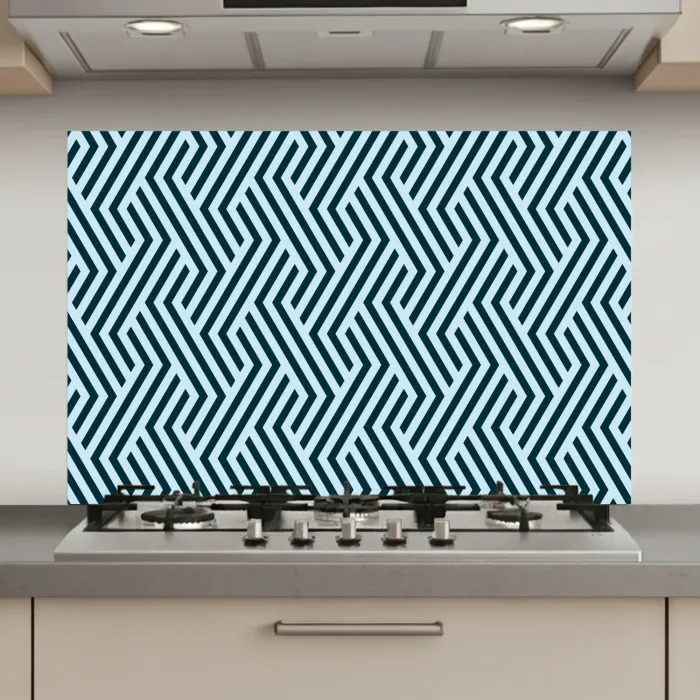 Patroon - Blauw - Lijnen - Zigzag keuken achterwand spatscherm klein 900 -3d_website