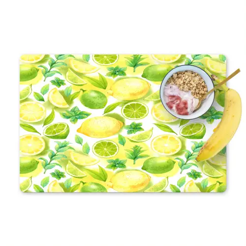 Citroen - Geel - Limoen - Groen Placemat vinyl groot 368 -zzzproduct_Kitchenyeah-website