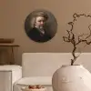 Zelfportret - Schilderij van Rembrandt van Rijn Wandcirkel kunststof plaat 5mm dik klein -sfeer1