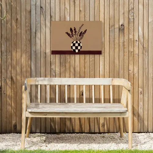 Minimalistisch - Vaas - Bloemen - Bruin Tuinposter op houten frame 2 cm dik klein -sfeer4