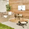 Minimalistisch - Stelen - Wit Tuinposter op houten frame 2 cm dik klein -sfeer2