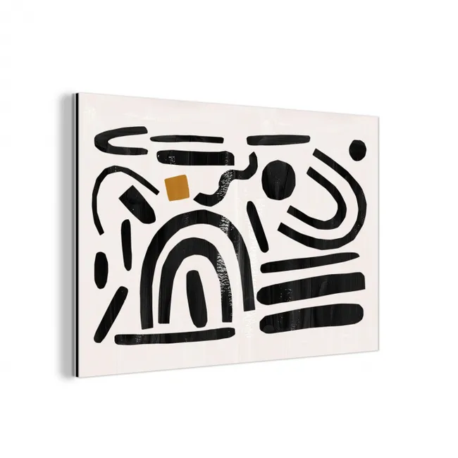 Abstract - Kunst - Vormen - Zwart aluminium wit klein -3d