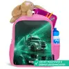 Vrachtwagen - Neon - Groen - Stad Kinderrugzak - Roze middel -inhoud_NL
