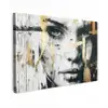 Portret - Vrouw - Penseelstreken - Goud canvas 2cm klein -z3d