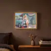 Auto - Vrouw - Groen Light Box met batterij (Wandlamp) middel -sfeer4