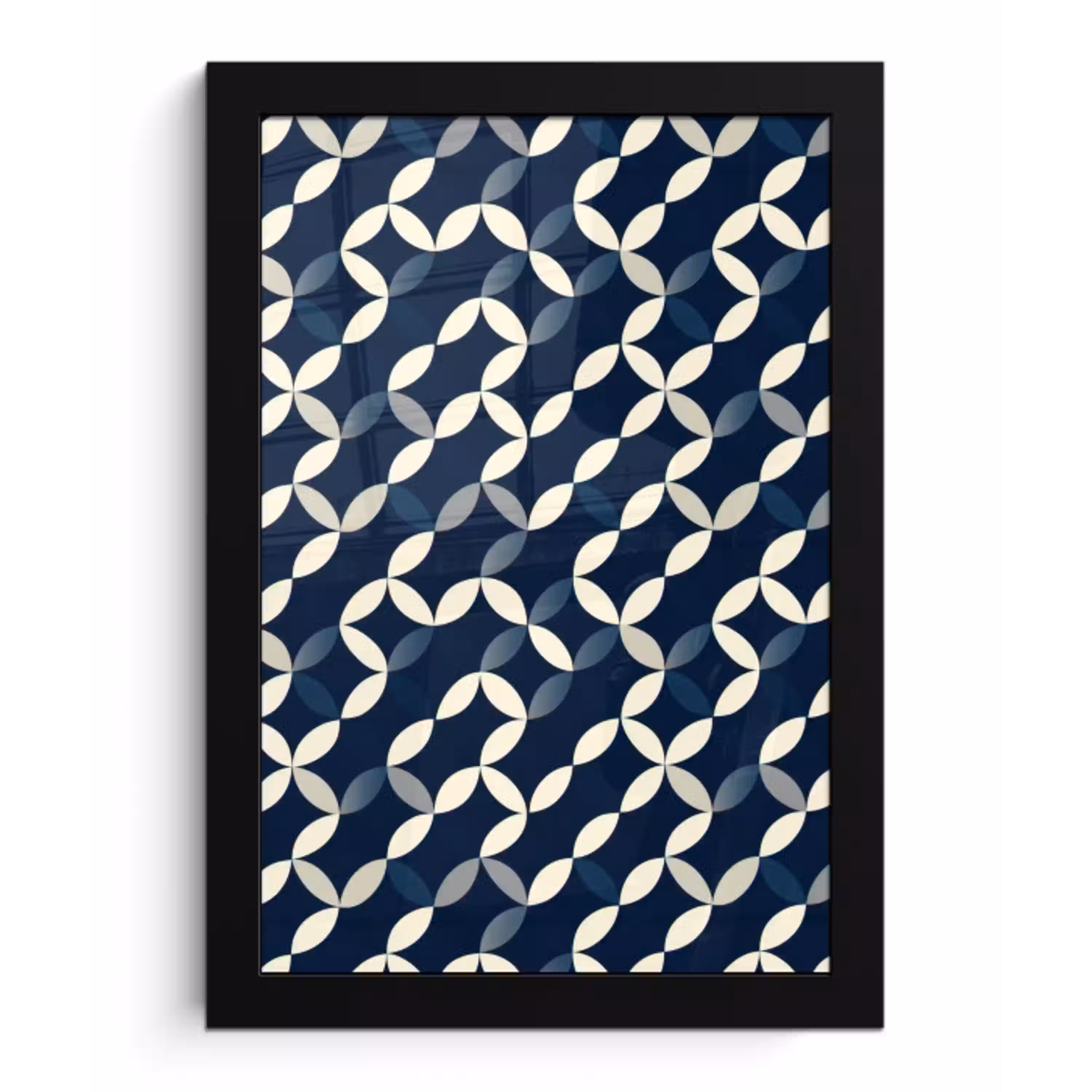 Abstract - Patroon - Blauw fotolijst zwart zonder passe partout klein 224 -3d