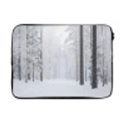 Bos - Sneeuw - Pad - Winter - Stilte laptophoes neopreen klein -3d