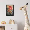 Koi - Zee - Golven - Zon fotolijst zwart zonder passe partout klein -usfeer4_kinderkamer