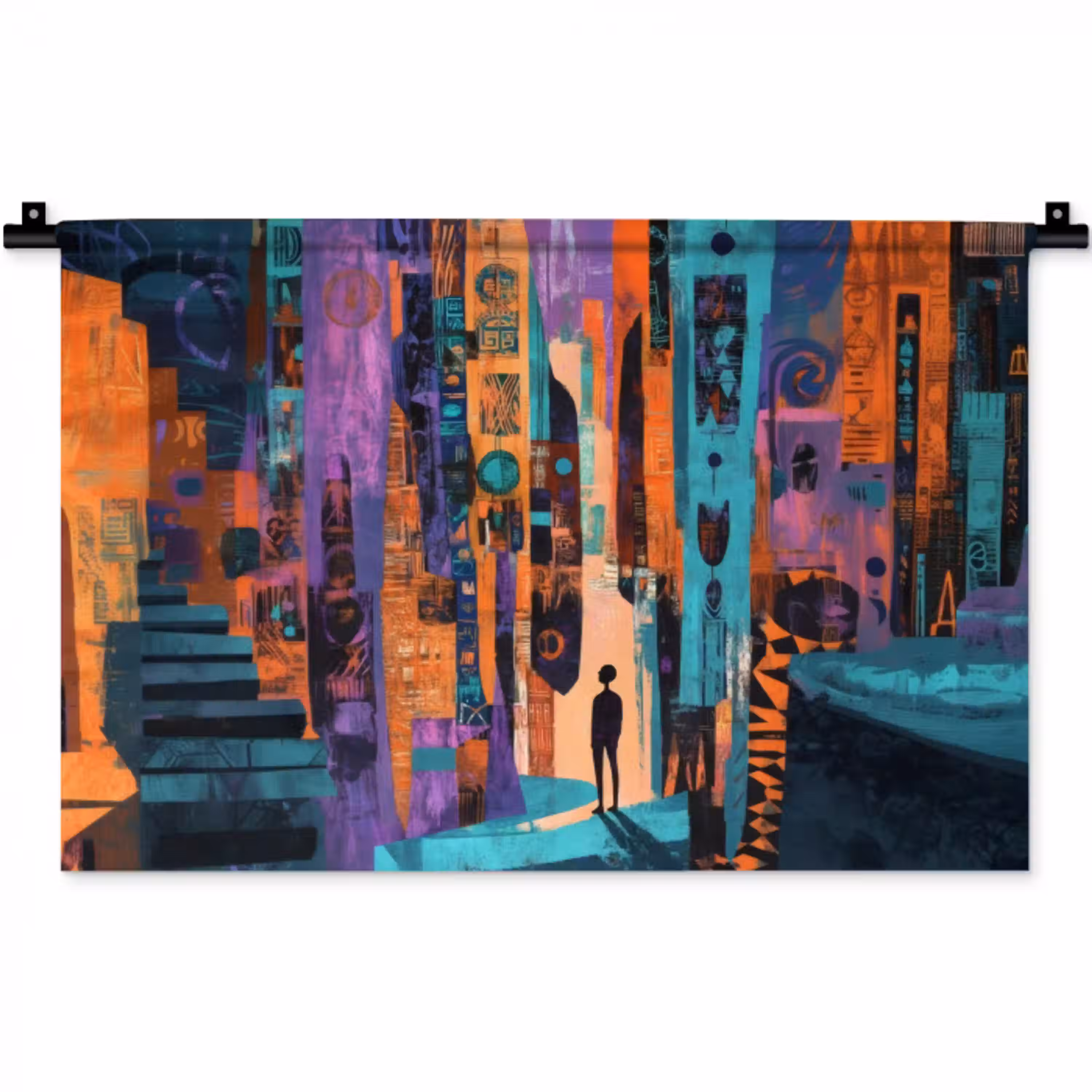 Abstract - Figuren - Kleurrijk Wandkleed katoen klein -zz3d