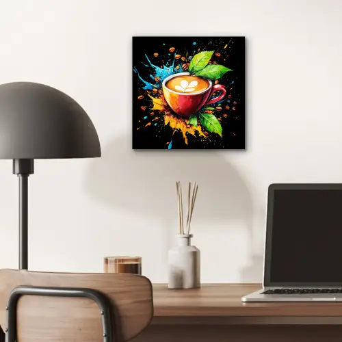 Koffie - Graffiti - Drinken - Abstract aluminium wit klein -sfeer5