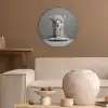 Alpaca - Pasta - Zwart - Wit - Grappig - Dieren Akoestische PET Vilt - Rond klein -sfeer1
