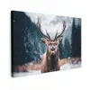 Hert - Winter - Hertenkop - Sneeuw - Gewei canvas 2cm klein -z3d