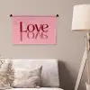 Love - Roze - Spiegeling Wandkleed katoen klein -sfeer4