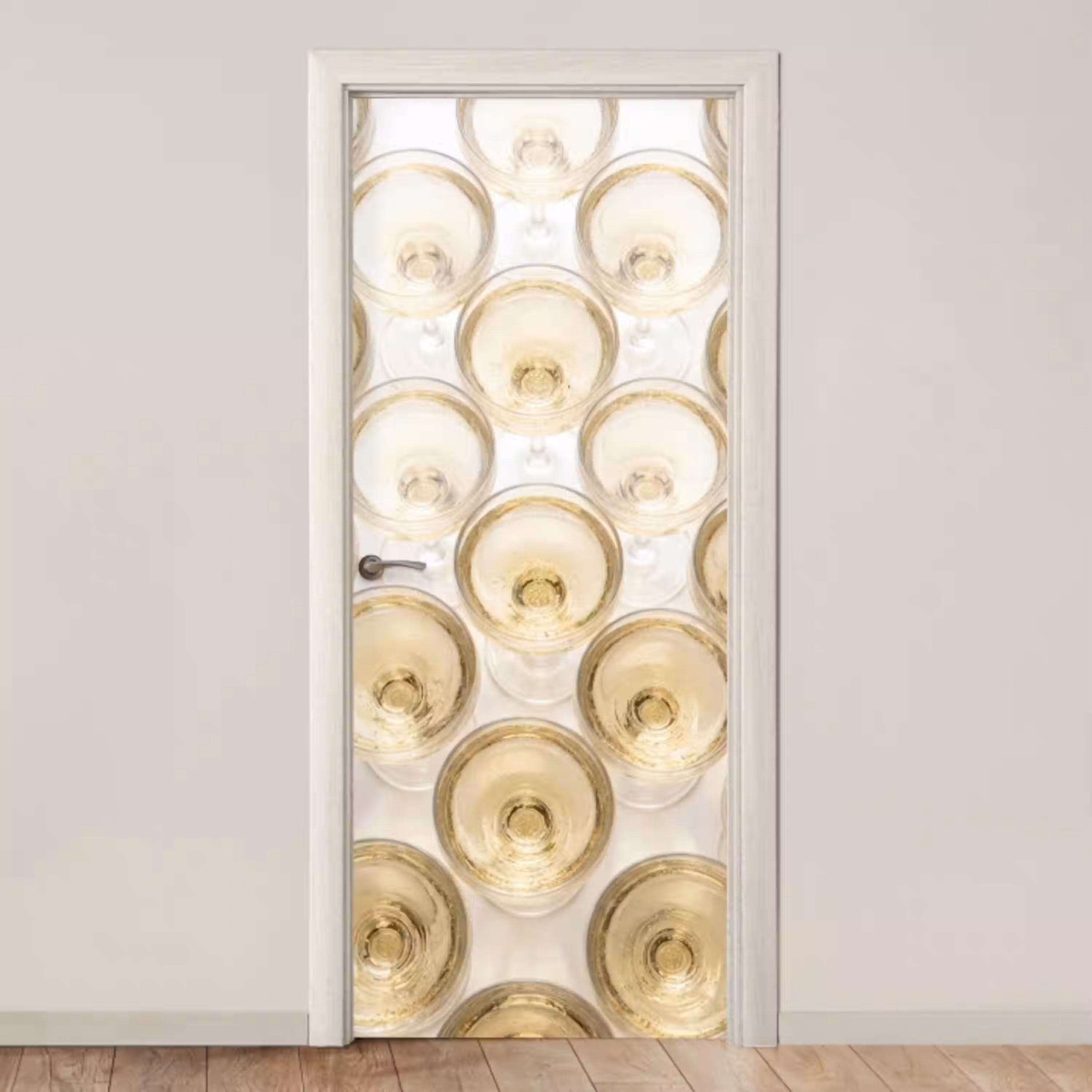 Drank - Glazen - Feest - Goud deurposter klein -3d_beige