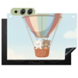 Luchtballon - Beren - Pastel Inductie beschemer met haakjes klein -3d