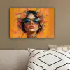 Vrouw - Bloemen - Aesthetic - Oranje canvas 2cm klein -sfeer3