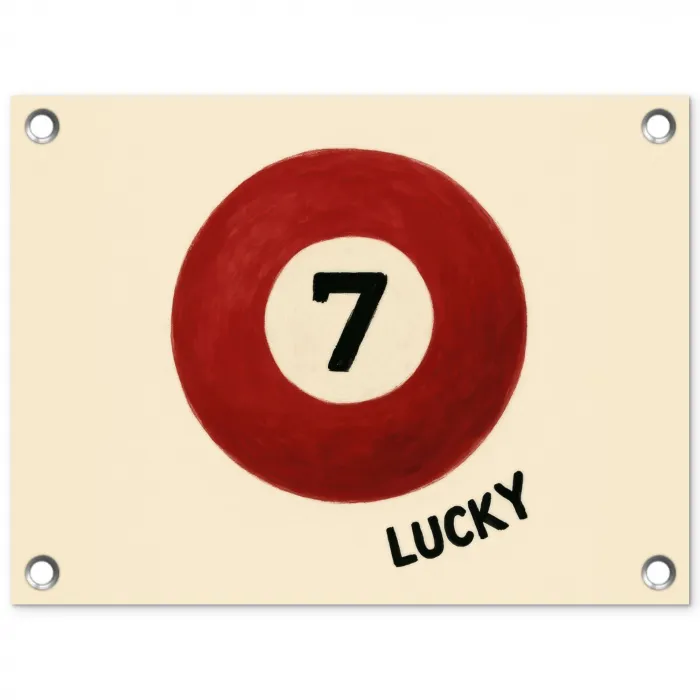 Cirkel - Zeven - Lucky - Rood tuinposter los doek klein -3d