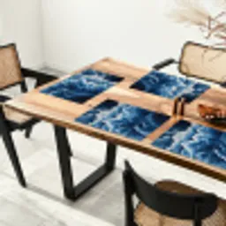 Golven - Blauw - Schuim Placemat vinyl groot -zzsfeer4_Kitchenyeah-website