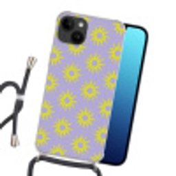 Zonnen patroon - Geel - Paars - Zomer Crossbody Case iPhone 14 middel -sfeer1