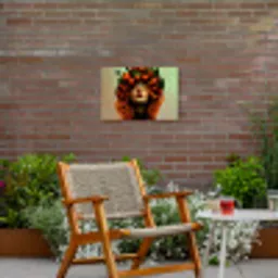 Vrouw - Aardbeien - Kroon Tuinposter op houten frame 2 cm dik klein -sfeer3
