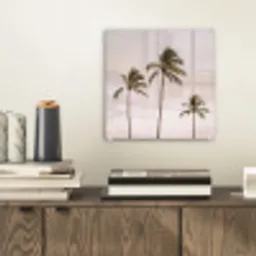 Palmbomen - Zonsondergang - Roze plexiglas 5mm klein -sfeer1