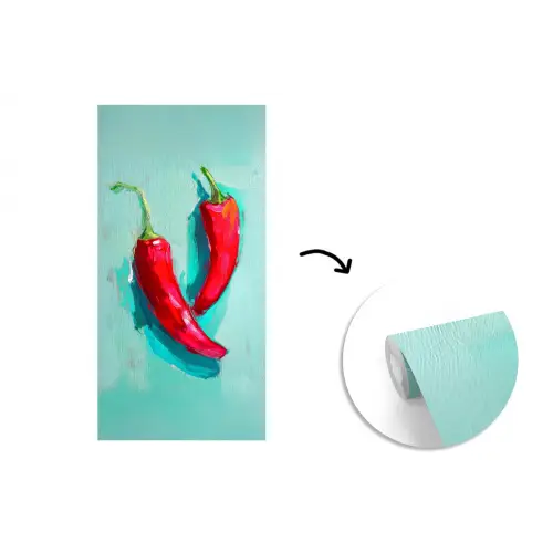 Chilipepers - Geverfd - Rood fotobehang vinyl groot -3d