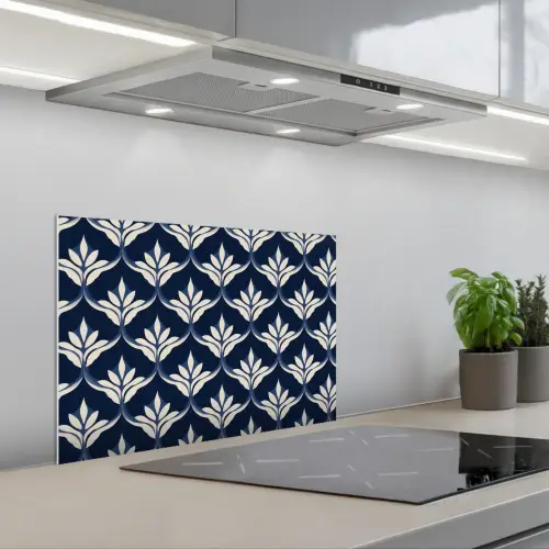 Modern - Ontwerp - Blauw keuken achterwand spatscherm klein 900 -3d_schuin