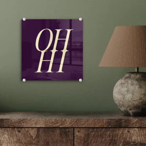 Oh hi - Paars - Minimalistisch plexiglas 5mm klein -sfeer3