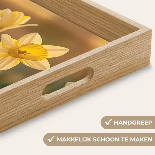 Bloemen - Geel - Wazig Dienblad Rechthoek middel -USP_HandgreepNL