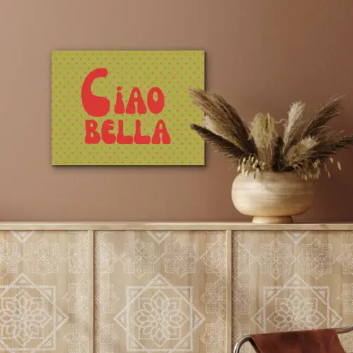 Ciao bella - Rood - Groen - Stippen PET vilt klein -sfeer4