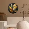 Gouden Bladcompositie – Botanische Luxe Wandcirkel behangsticker klein -sfeer1