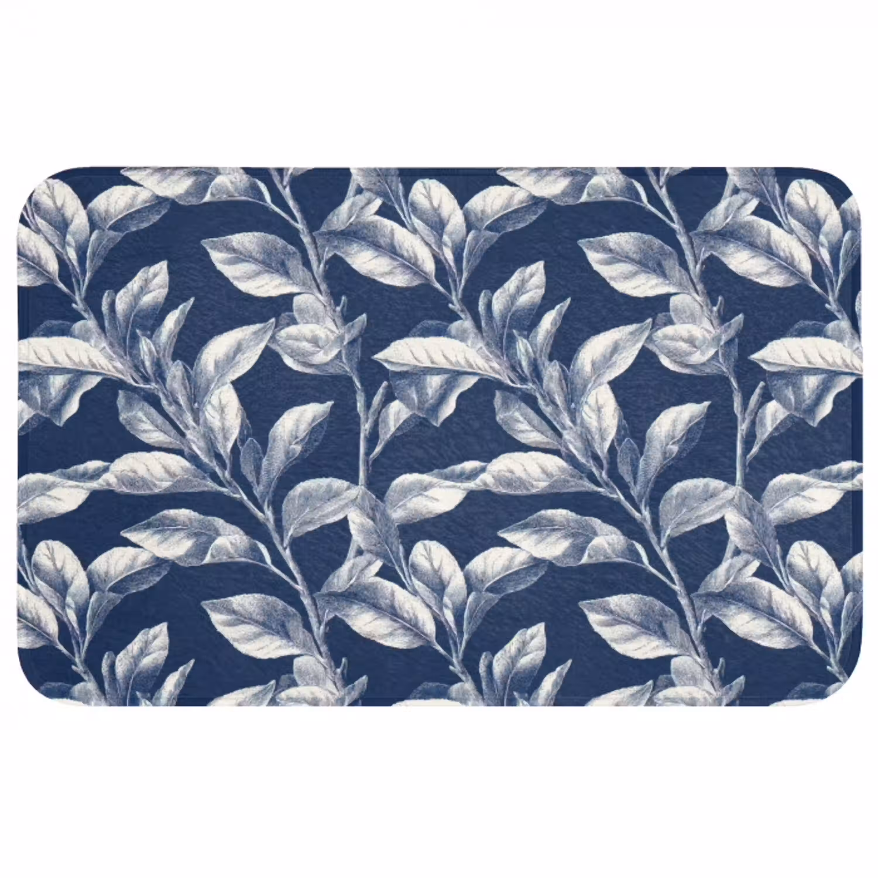 Botanisch - Patroon - Blauw Badmat middel 997 -3d