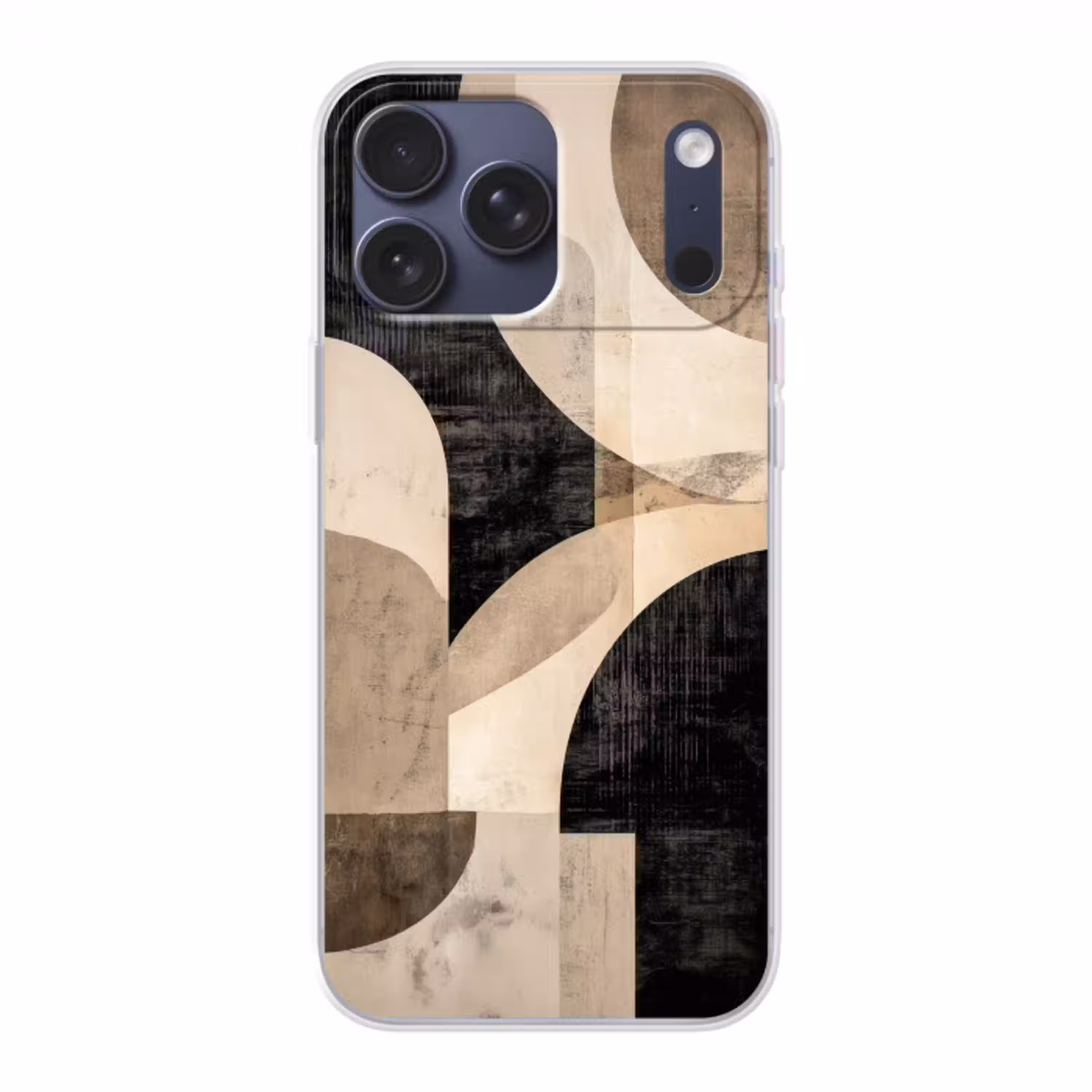Abstract - Vormen - Modern - Beige Telefoonhoesje iPhone 17 Pro Max klein -3d