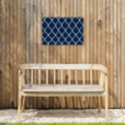 Visnet - Touw - Patroon - Marineblauw Tuinposter op houten frame 2 cm dik klein 845 -sfeer4