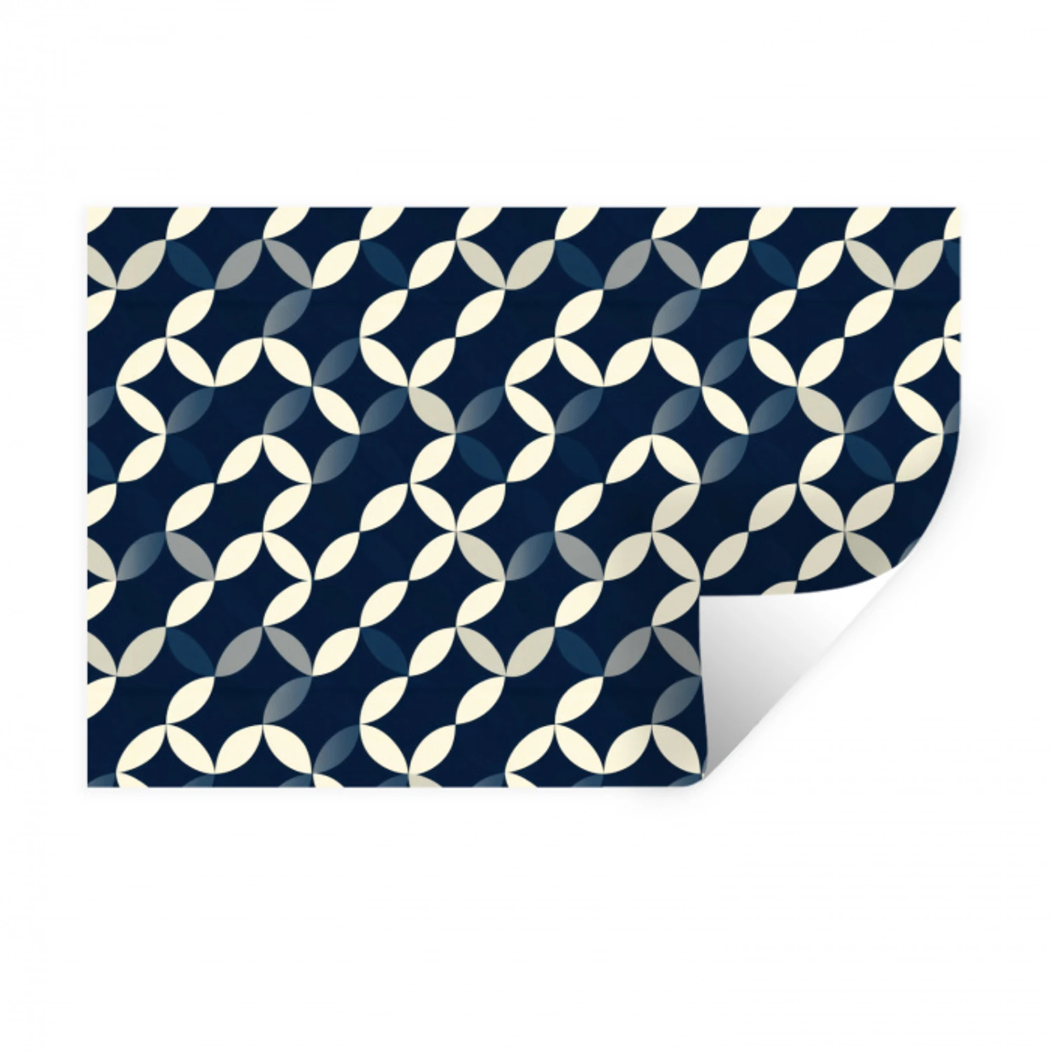 Abstract - Patroon - Blauw Muursticker klein 286 -3d