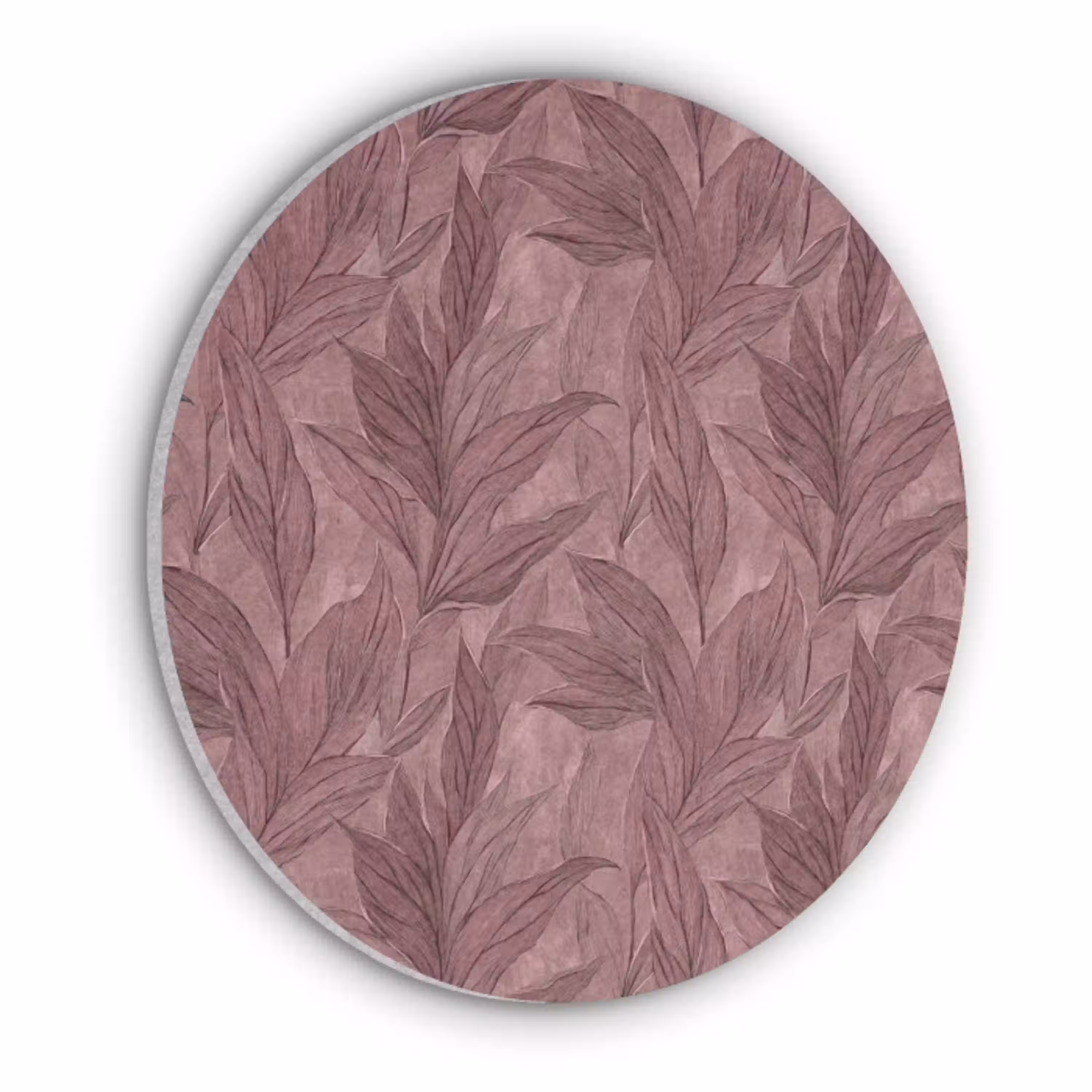 Bladeren - Patroon - Paars Akoestische PET Vilt - Rond klein 838 -3d