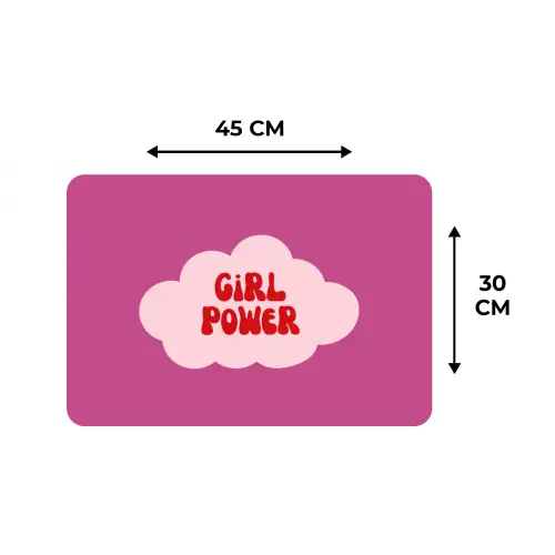 Girl power - Wolk - Roze Placemat vinyl groot -specs