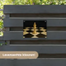 Schaakstuk - Koning - Schaakbord - Geblokt tuinposter los doek klein -sfeer3