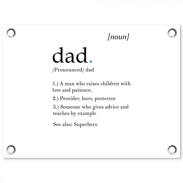 Spreuken - Papa definitie - Quotes - Dad tuinposter los doek klein -3d
